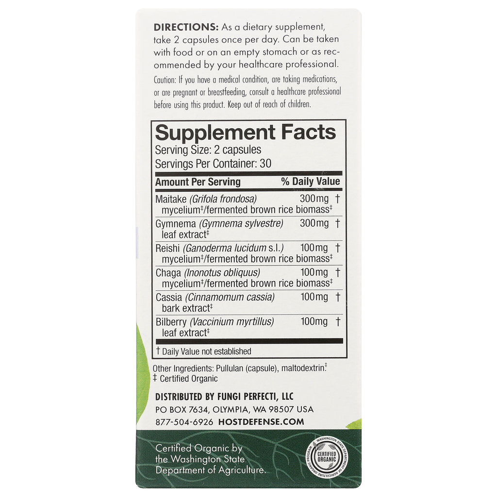 FUN014 | back label with Supplement Facts panel listing serving size 2 capsules, ingredient amounts, and directions - Thumbnail