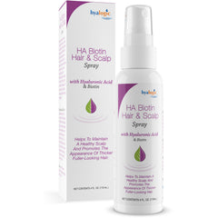 HYL009 | HA Biotin Hair & Scalp Spray bottle and box labeled with Hyaluronic Acid & Biotin