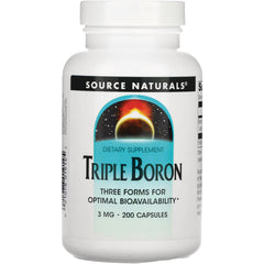SN829 | Source Naturals Triple Boron dietary supplement, 3 mg, 200 capsules