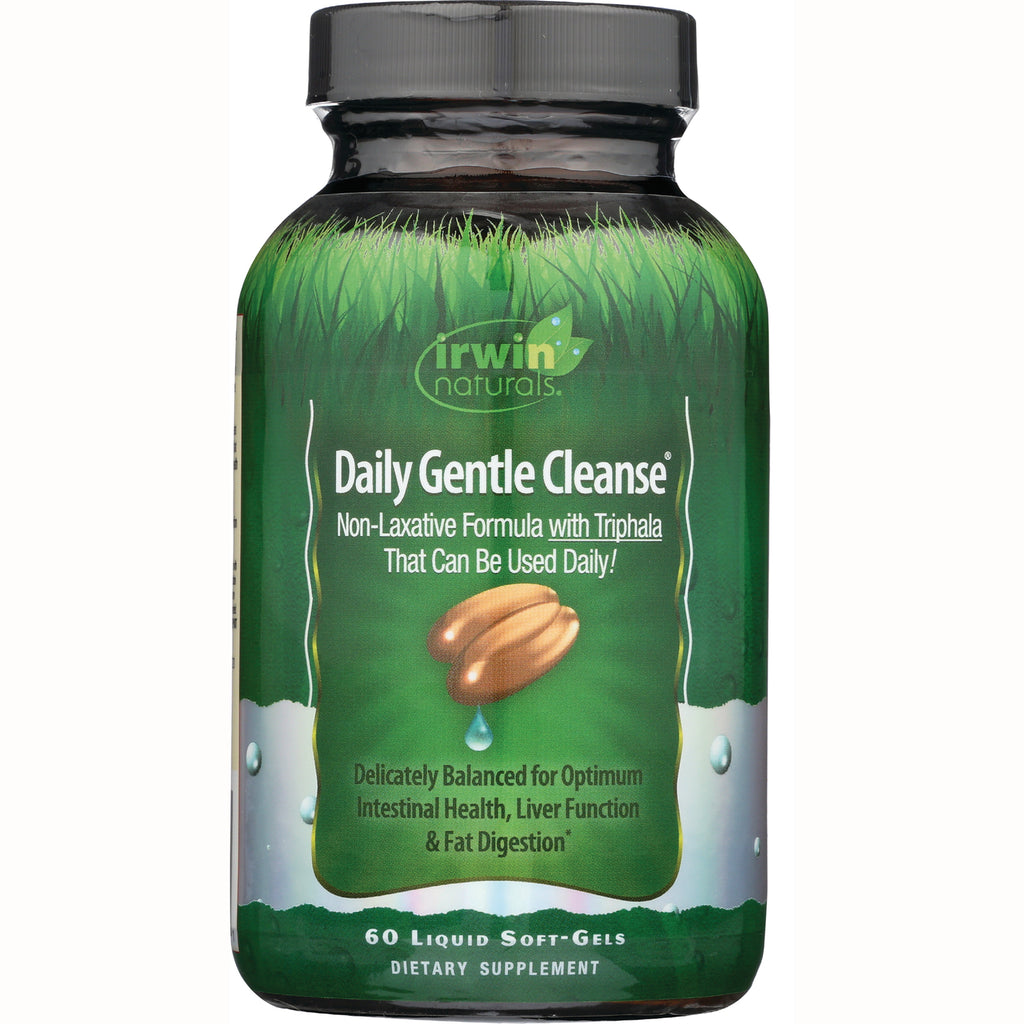 IR084 | Irwin Naturals Daily Gentle Cleanse bottle, green label, 60 liquid soft-gels dietary supplement - Thumbnail