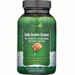 IR084 | Irwin Naturals Daily Gentle Cleanse bottle, green label, 60 liquid soft-gels dietary supplement
