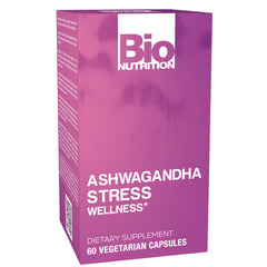 BNN075 | Box of Bio Nutrition Ashwagandha Stress Wellness dietary supplement, 60 vegetarian capsules