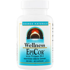 SN424 | Source Naturals Wellness EpiCor with Vitamin D-3, 500 mg, 60 capsules bottle front label