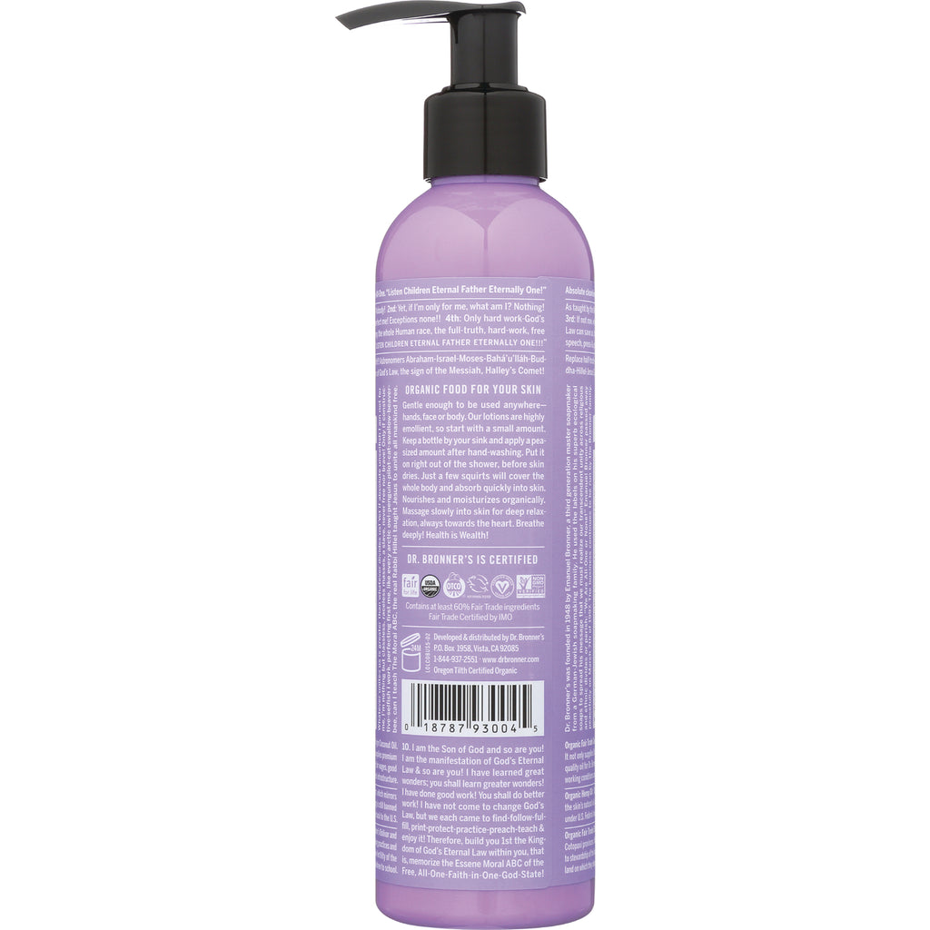 DRB034 | back label of tall purple pump bottle showing ingredient text, certifications, and barcode - Thumbnail