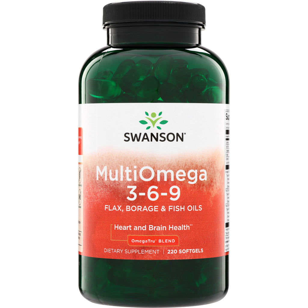 SWE083 | Swanson MultiOmega 3-6-9, flax, borage & fish oils, 220 softgels - Thumbnail