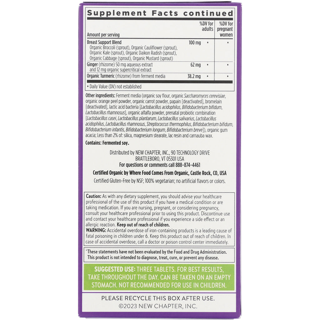 NWC147 | Back panel showing supplement facts, ingredient list, warnings, and suggested use - Thumbnail