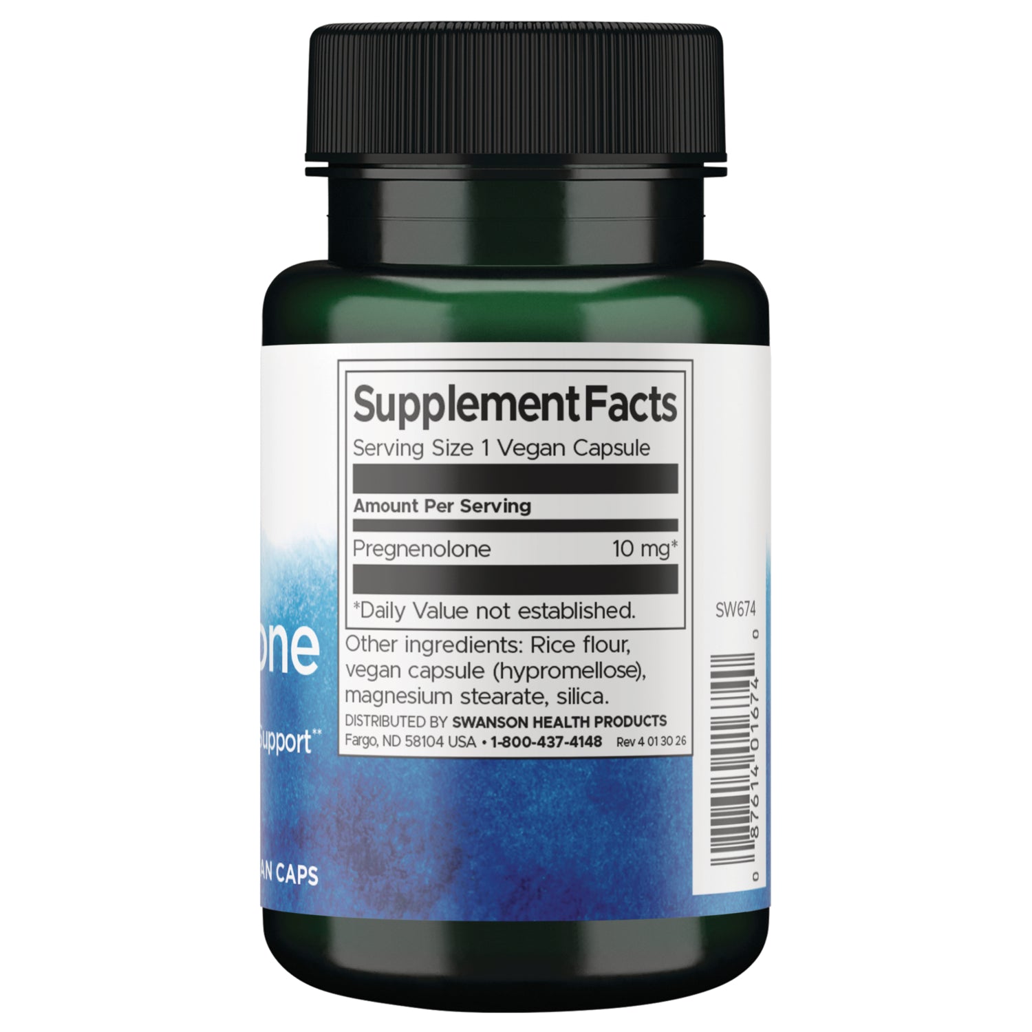 SW674 | Back label with Supplement Facts