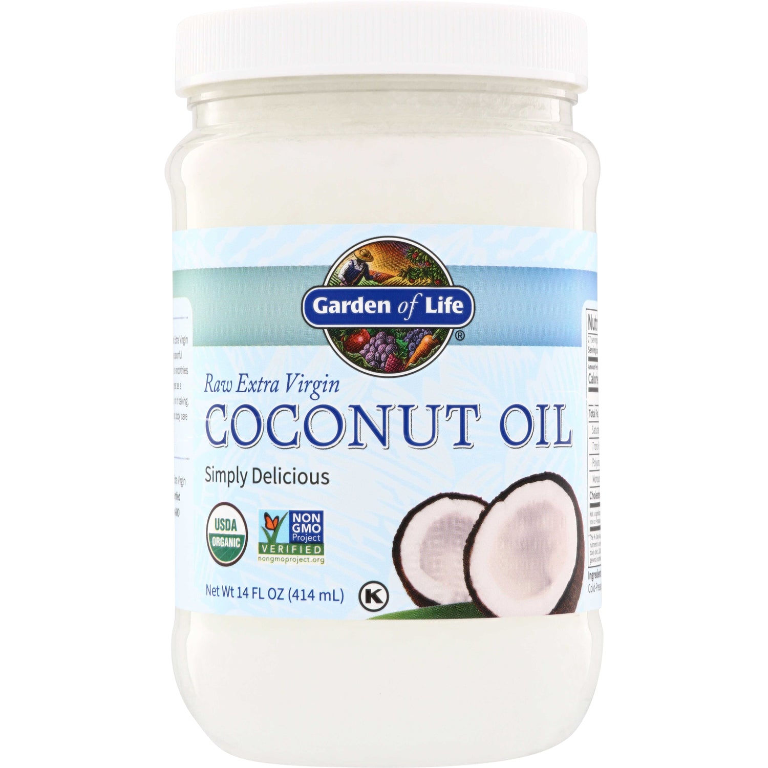 GLF269 | Garden of Life Raw Extra Virgin Coconut Oil, 14 fl oz (414 mL)