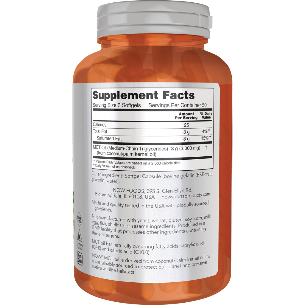 NWF1337 | Back label showing Supplement Facts and ingredient text on amber softgel bottle - Thumbnail