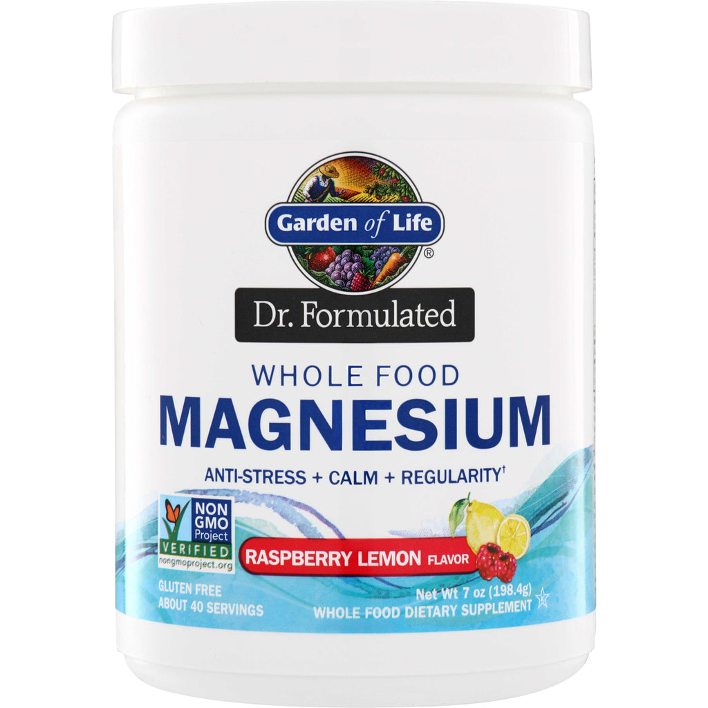 GLF250 | Garden of Life Dr. Formulated Whole Food Magnesium, Raspberry Lemon flavor, 7 oz container - Thumbnail