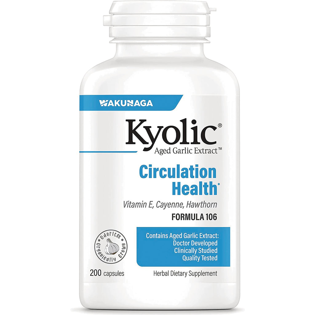 KY064 | Kyolic Aged Garlic Extract Circulation Health bottle, Formula 106, 200 capsules - Thumbnail