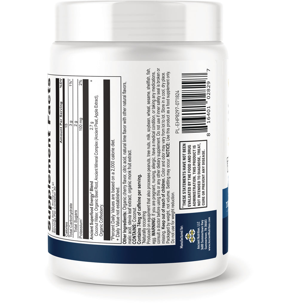 ATN145 | Back of white supplement jar showing Supplement Facts panel, barcode and warning text - Thumbnail
