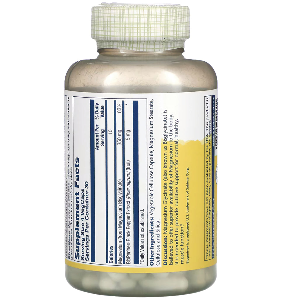 SLR484 | Back label showing Supplement Facts, ingredients, and warnings on bottle - Thumbnail