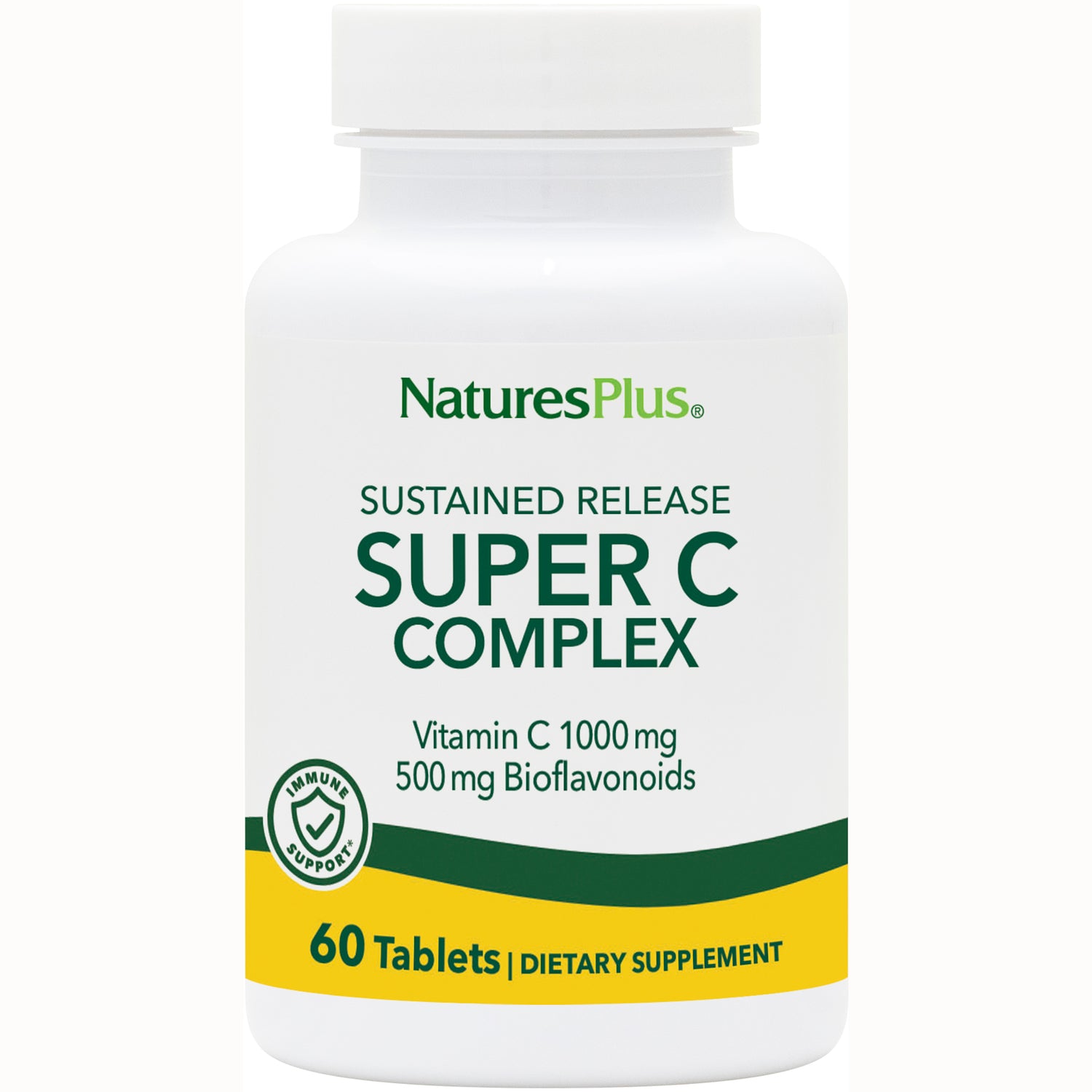 NTP131 | NaturesPlus Sustained Release Super C Complex bottle, Vitamin C 1000 mg and 500 mg bioflavonoids, 60 tablets