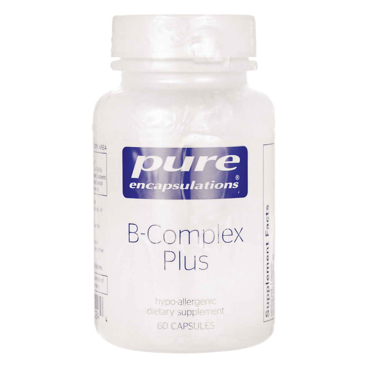 PRN033 | Pure Encapsulations B-Complex Plus supplement bottle, 60 capsules