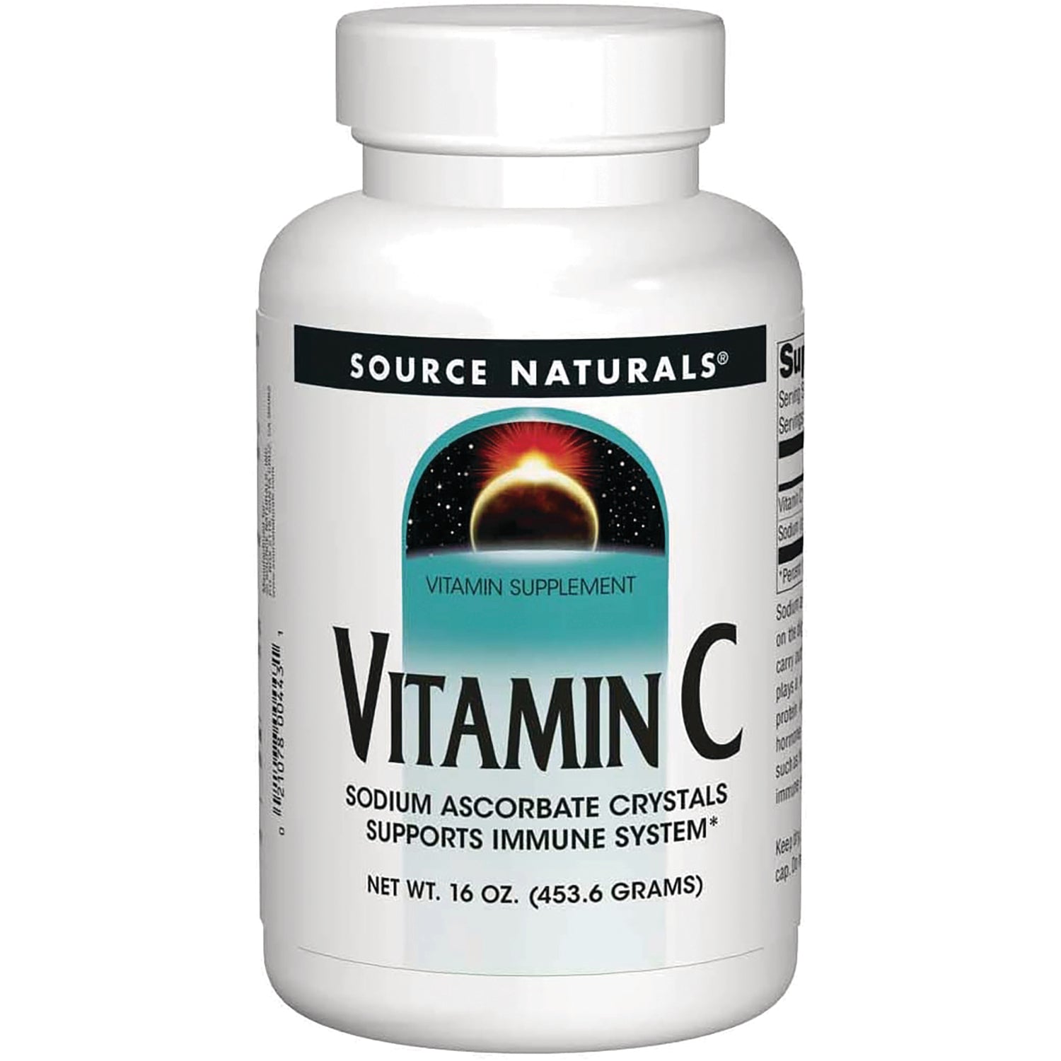 SN670 | Source Naturals Vitamin C Sodium Ascorbate Crystals, supports immune system, 16 oz (453.6 g)