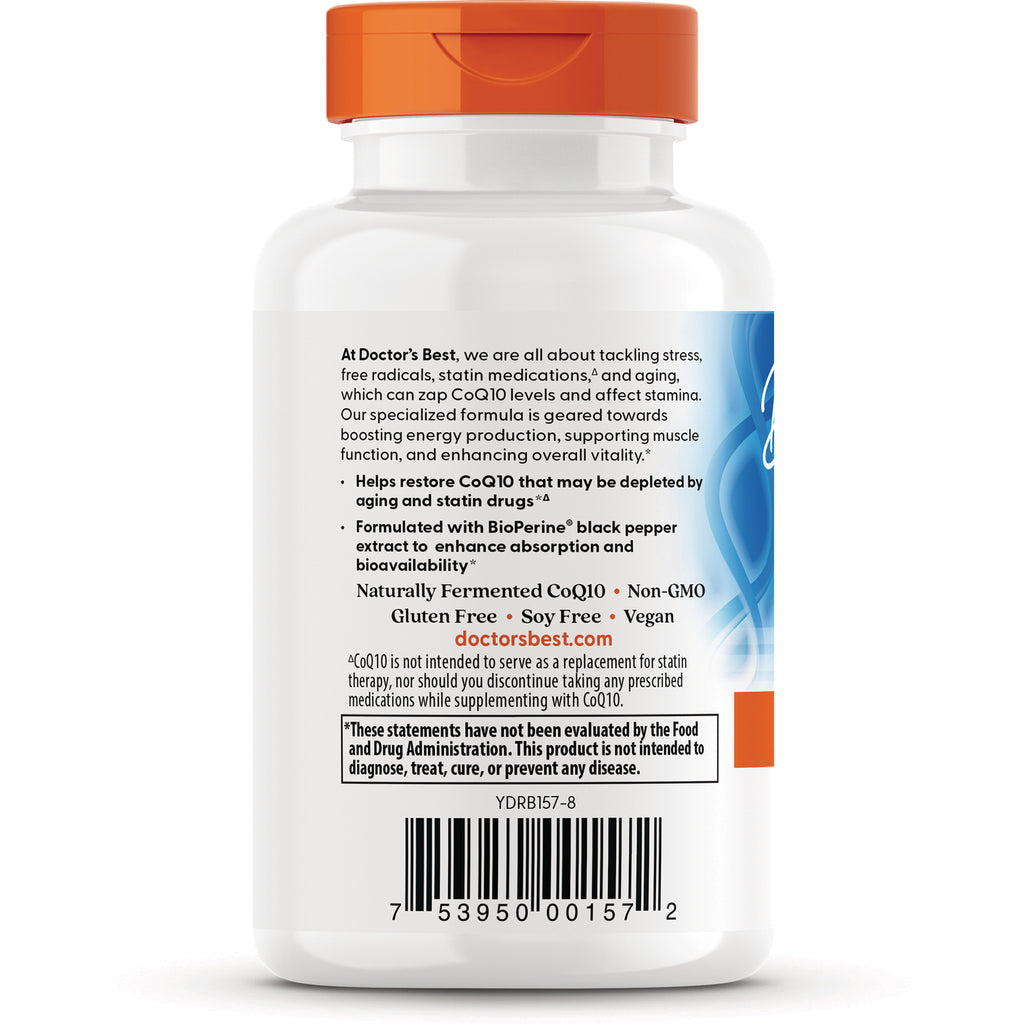Back label of white supplement bottle showing product description, benefits, caution box and barcode - Thumbnail
