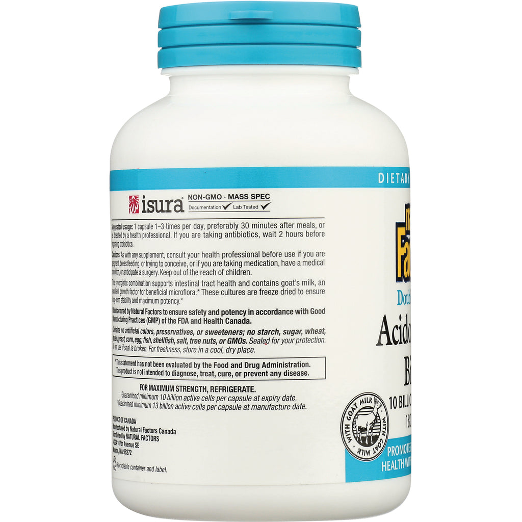 NFC015 | back label of white supplement bottle showing usage instructions, small print, and certification logo - Thumbnail