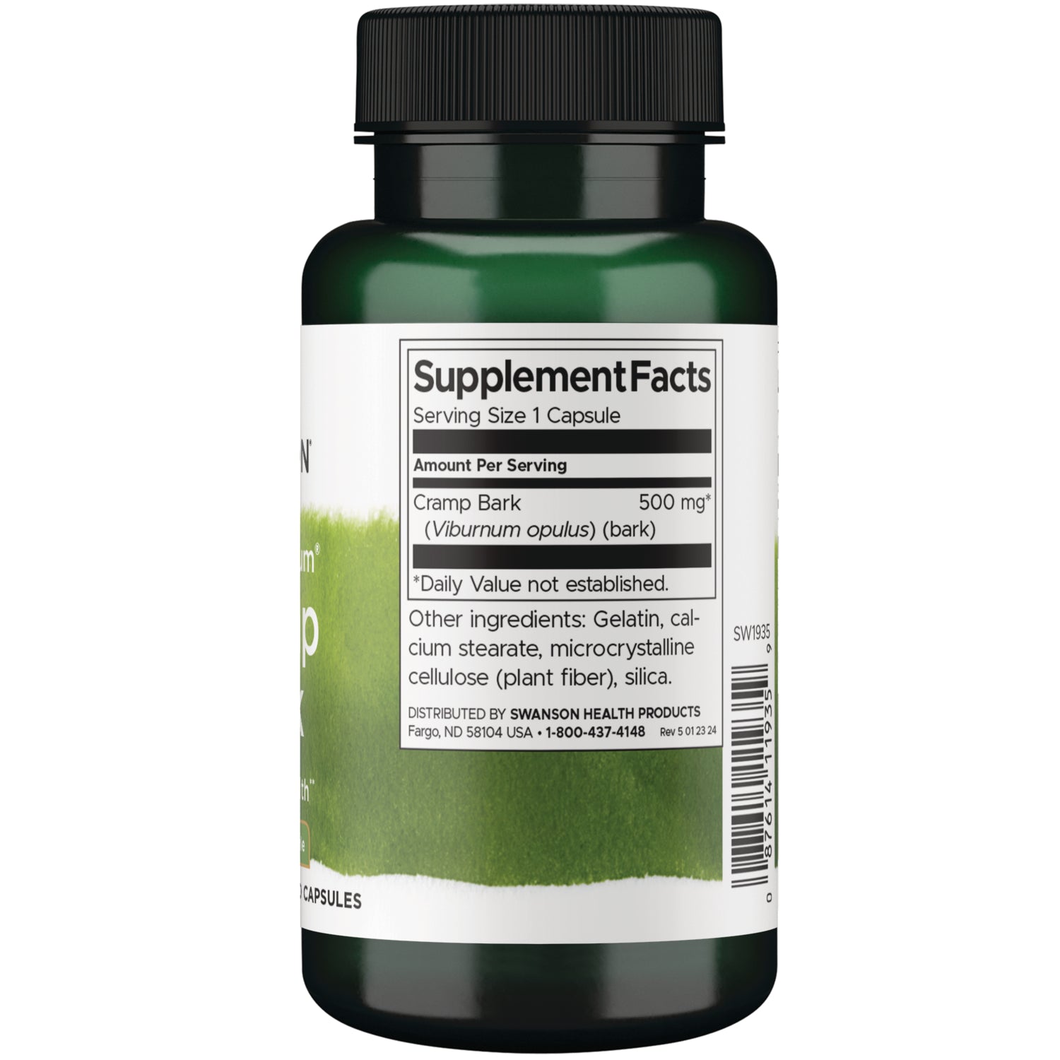 SW1935 | Back label with supplement facts and serving information