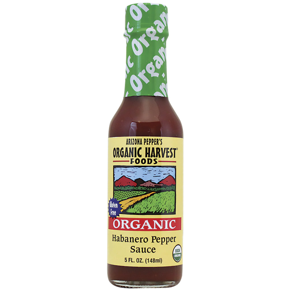 ARZ002 | Organic Harvest Foods habanero pepper sauce bottle labeled ORGANIC, 5 fl oz - Thumbnail