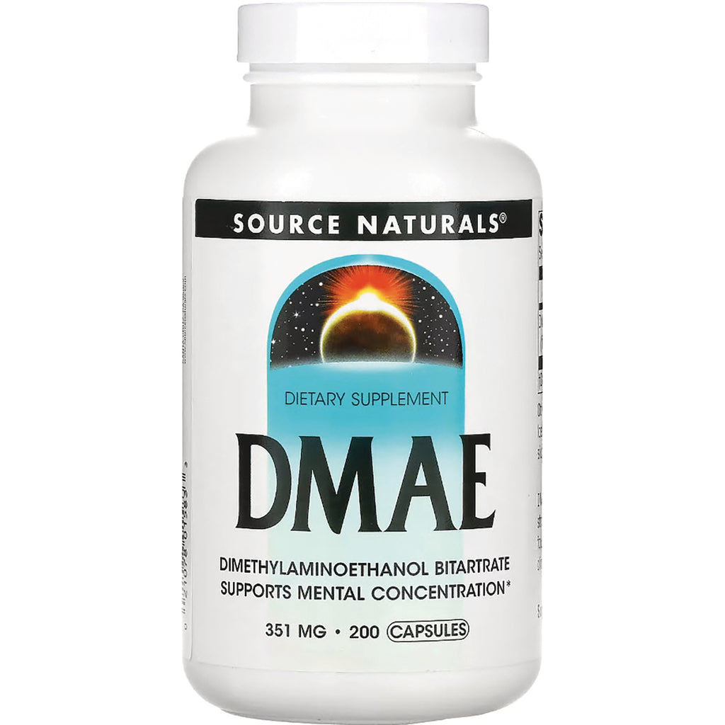 SN195 | Source Naturals DMAE dietary supplement, 351 mg, 200 capsules - Thumbnail