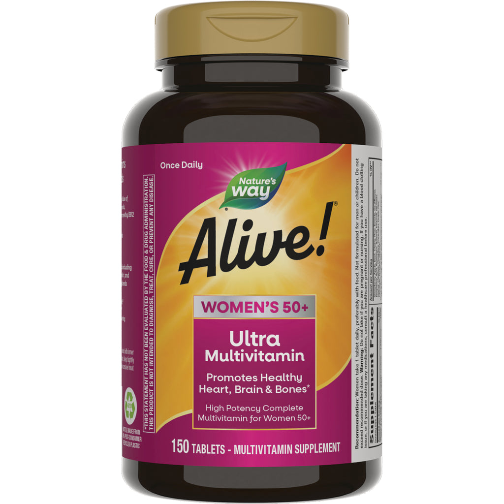 NW1064 | Nature's Way Alive! Women's 50+ Ultra Multivitamin 150-tablet brown bottle - Thumbnail
