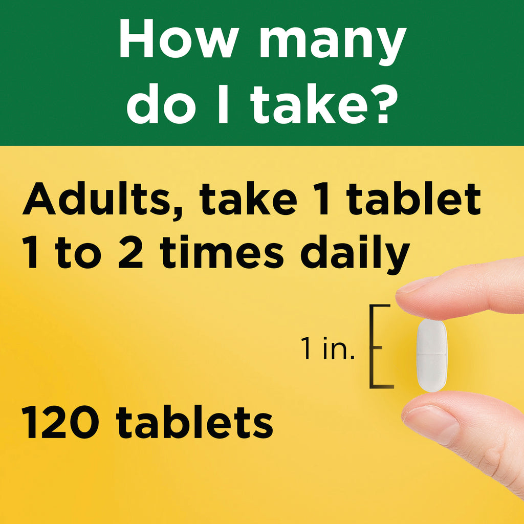 NTM159 | Dosage info: Adults take 1 tablet 1 to 2 times daily, 120 tablets, 1 in tablet held between fingers - Thumbnail
