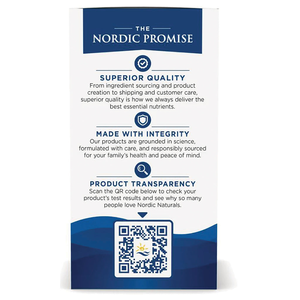 NRN115 | product infographic panel titled THE NORDIC PROMISE with headings Superior Quality, Made With Integrity, Product Transparency and a QR code - Thumbnail