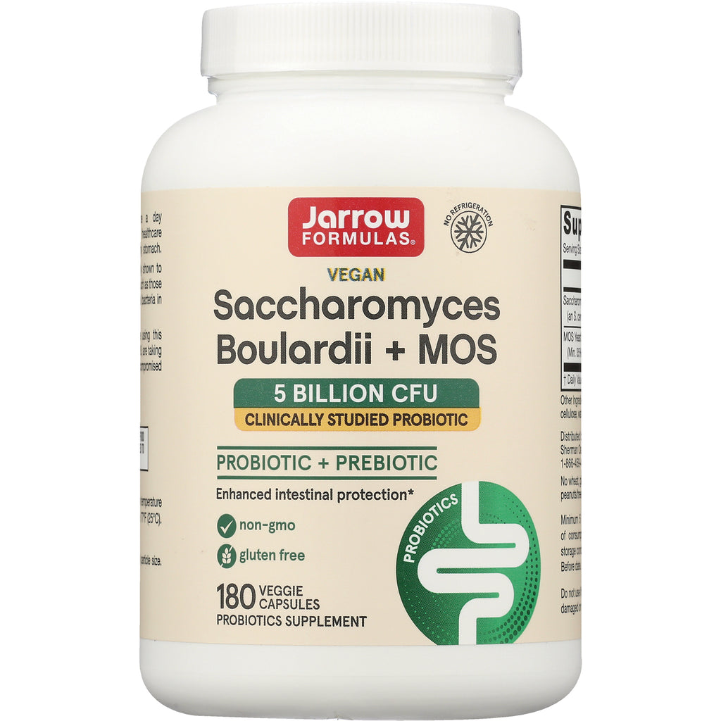 JR329 | Jarrow Formulas Saccharomyces Boulardii + MOS probiotic 5 billion CFU, 180 veggie capsules - Thumbnail