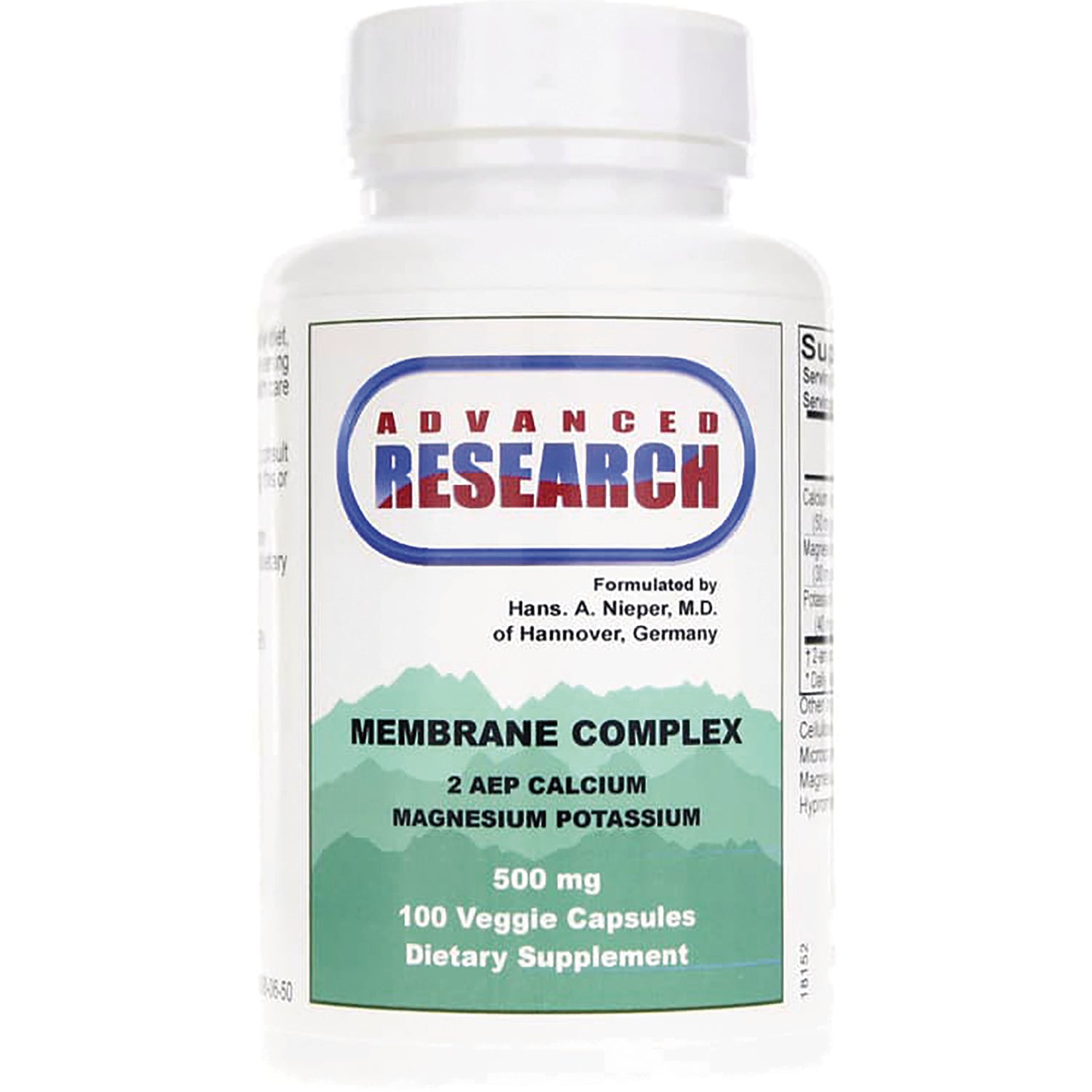ADR023 | Advanced Research Membrane Complex supplement bottle, 500 mg, 100 veggie capsules