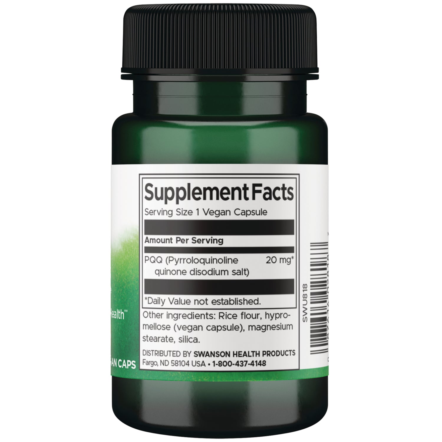 SWU818 | Back label with Supplement Facts