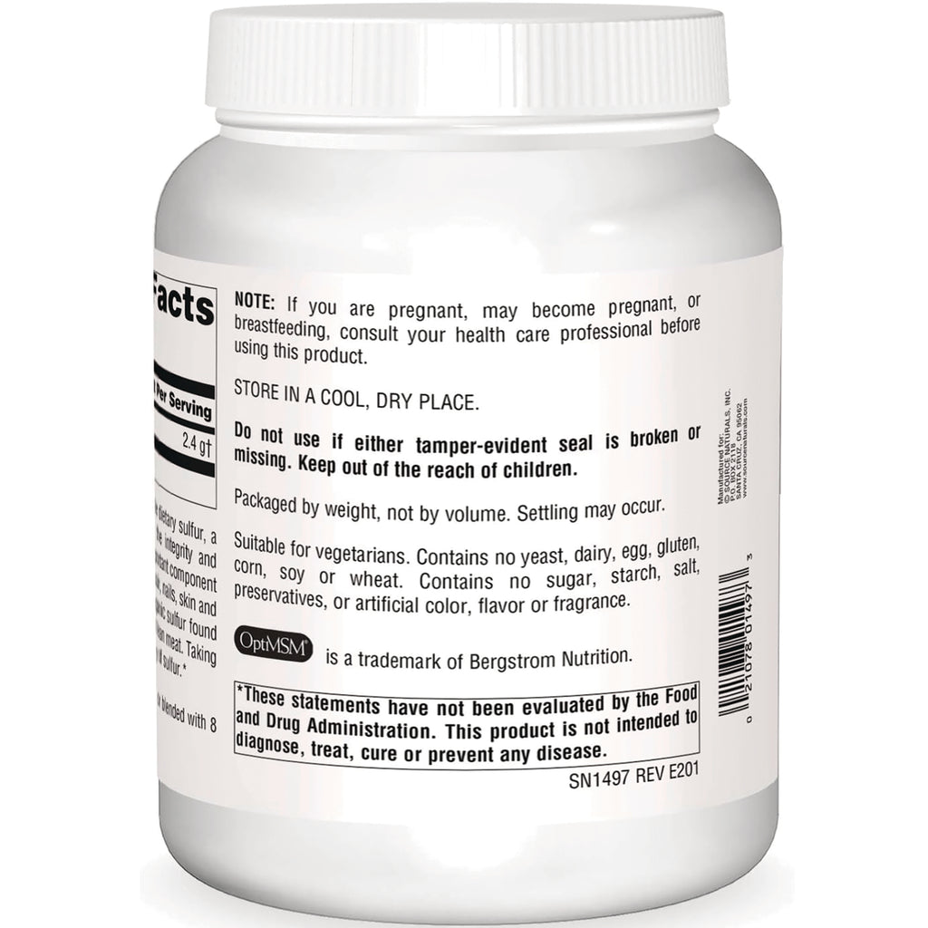 SN794 | Supplement bottle back label with warnings, storage directions, FDA disclaimer, and barcode - Thumbnail