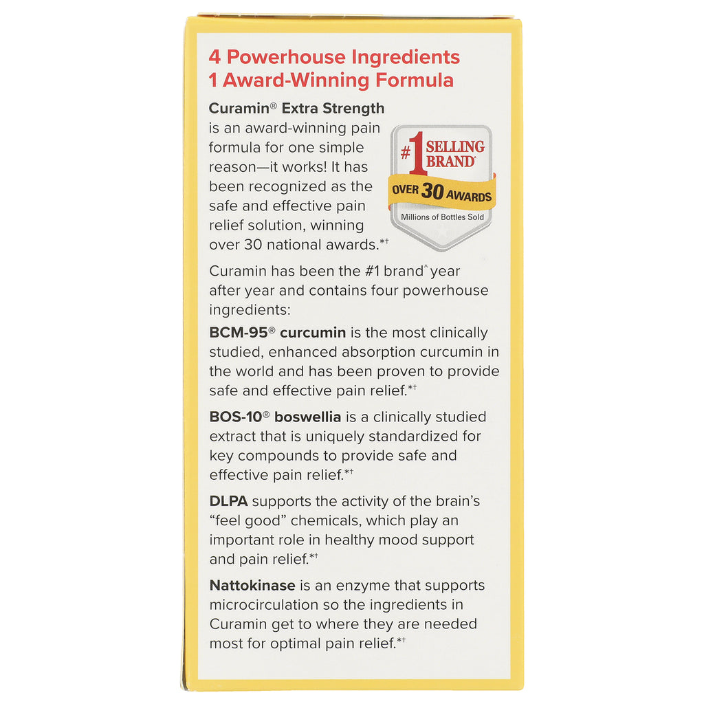 EUR026 | Back panel listing 4 Powerhouse Ingredients and descriptions including BCM-95 curcumin, BOS-10 boswellia, DLPA, nattokinase - Thumbnail