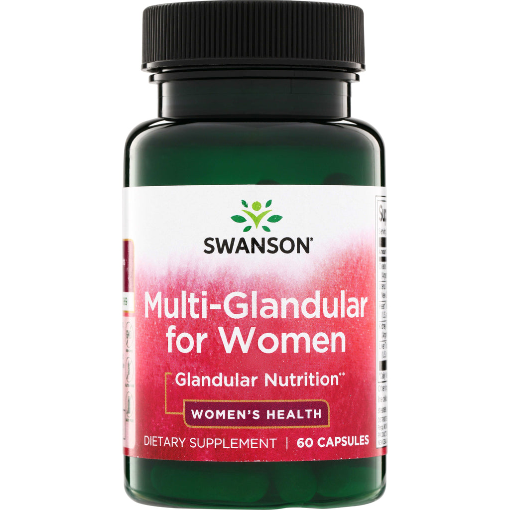 SW1321 | Swanson Multi-Glandular for Women, dietary supplement, 60 capsules bottle front - Thumbnail