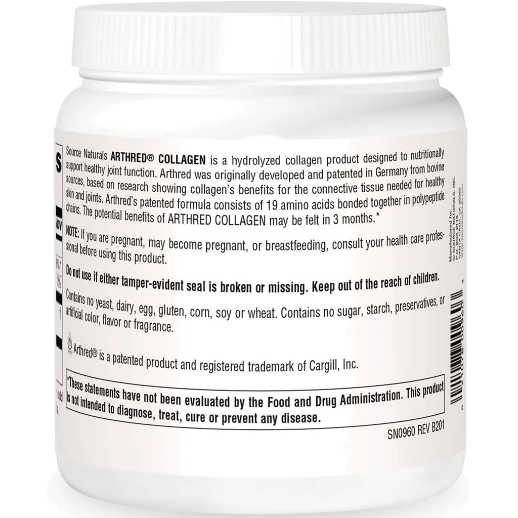 SN180 | back label of white supplement jar showing product description, warnings and barcode - Thumbnail