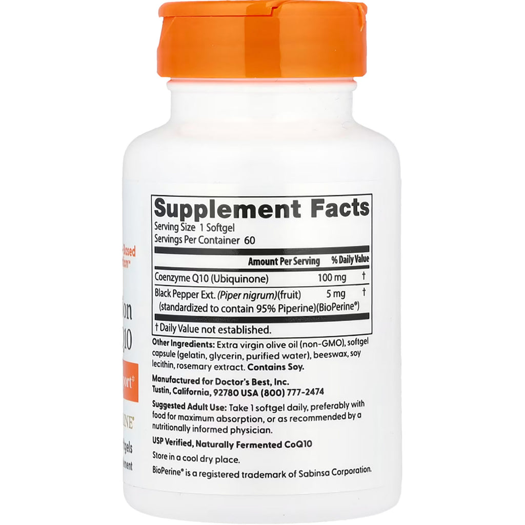 DB112 | Back of white supplement bottle with orange cap showing Supplement Facts panel and ingredients - Thumbnail