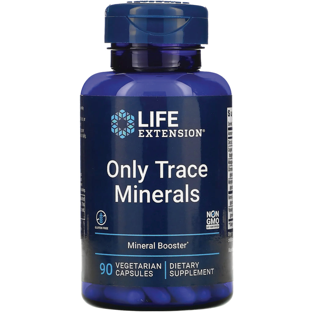 LE246 | Life Extension Only Trace Minerals blue bottle, 90 vegetarian capsules dietary supplement - Thumbnail
