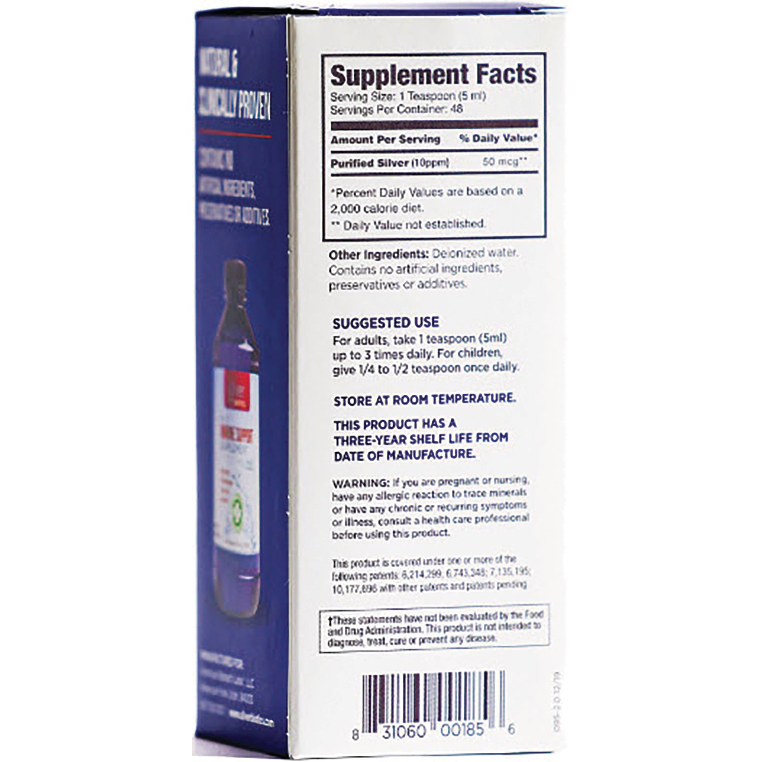 ABL001 | Back panel showing Supplement Facts box, suggested use, warnings and barcode