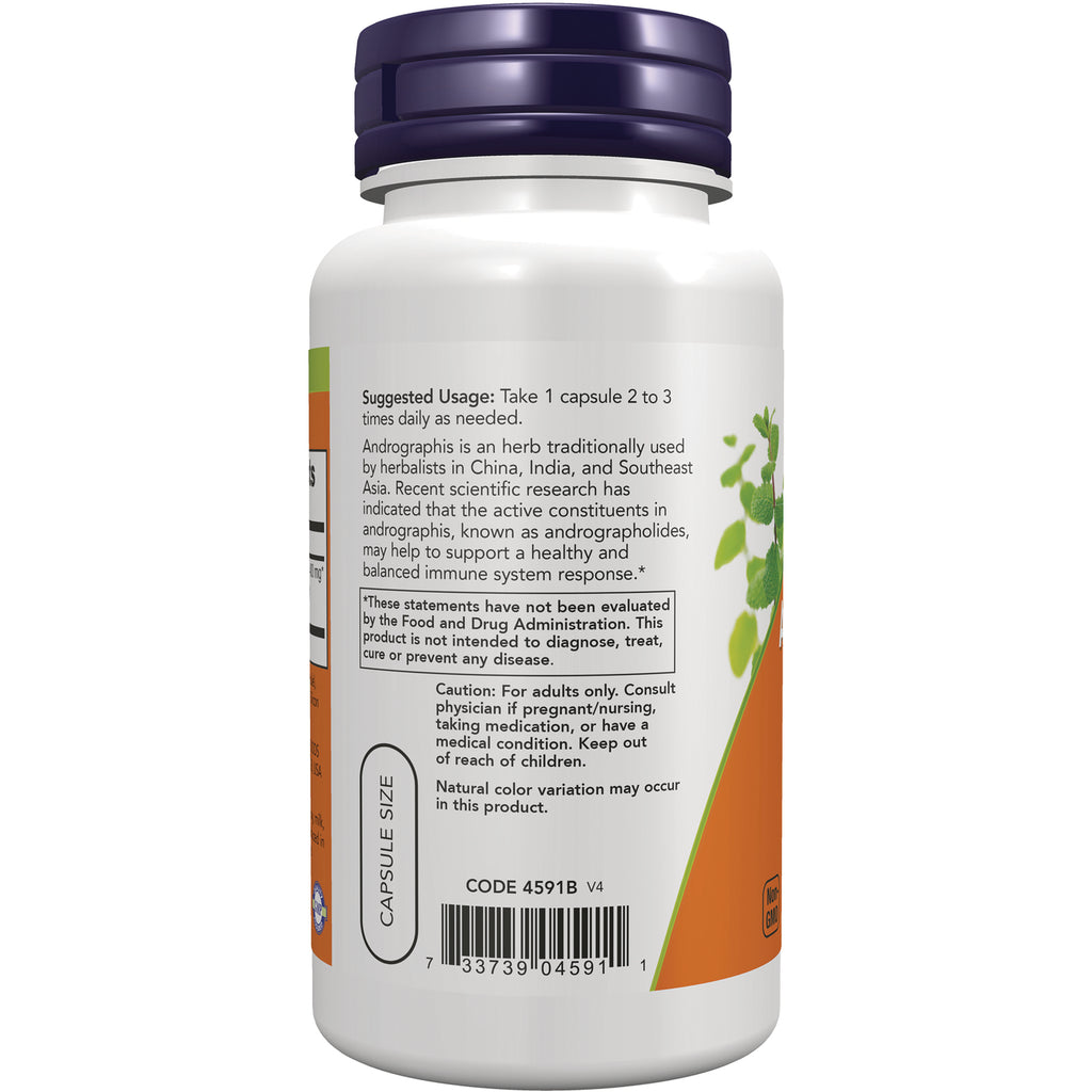 NWF524 | Back of white supplement bottle showing suggested usage text, caution box, barcode and capsule size label - Thumbnail