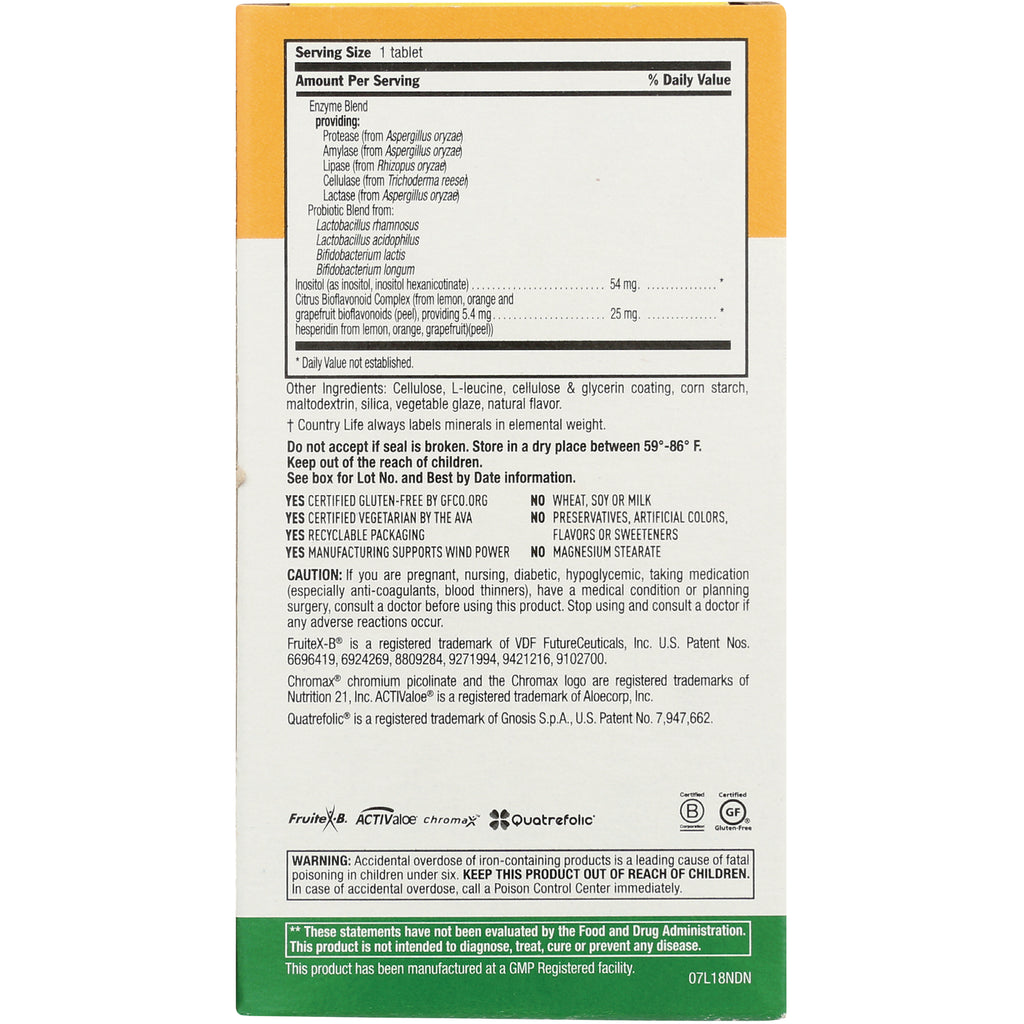 CRL528 | back of supplement box showing supplement facts panel, ingredient list, warnings and certification icons - Thumbnail