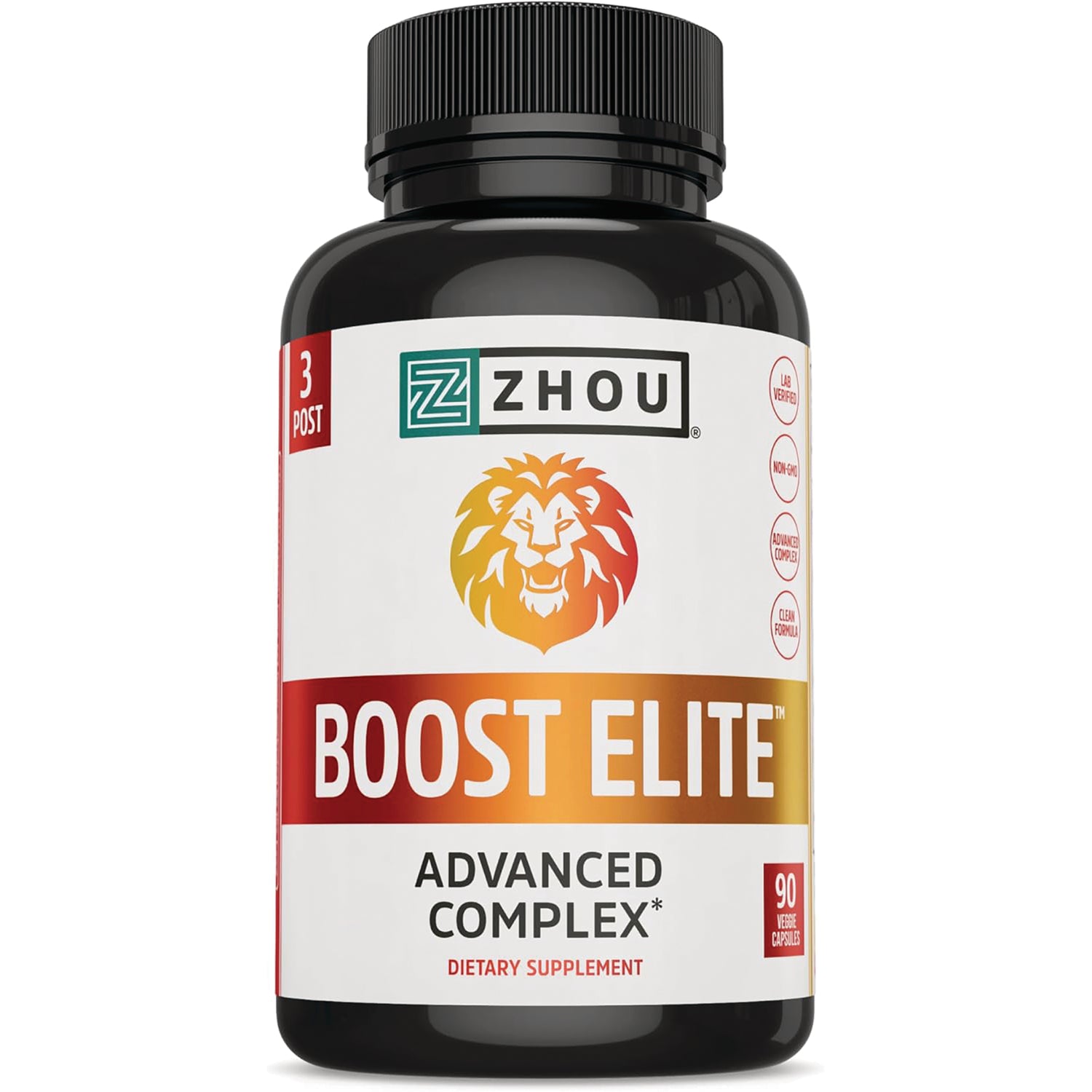 ZOU023 | Zhou Boost Elite Advanced Complex dietary supplement, 90 veggie capsules bottle