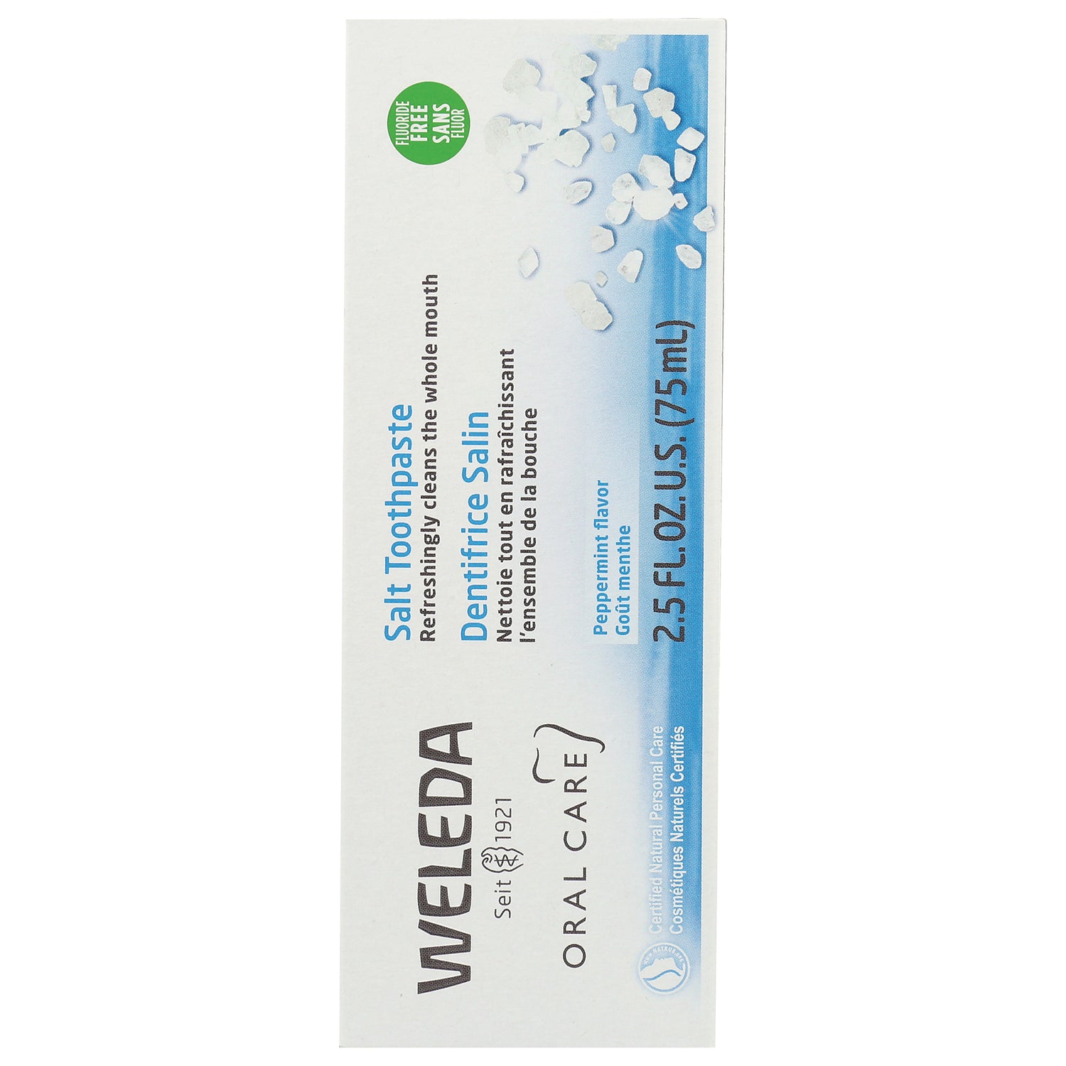 WEL006 | Weleda Salt Toothpaste box, peppermint flavor, 2.5 fl oz (75 mL)