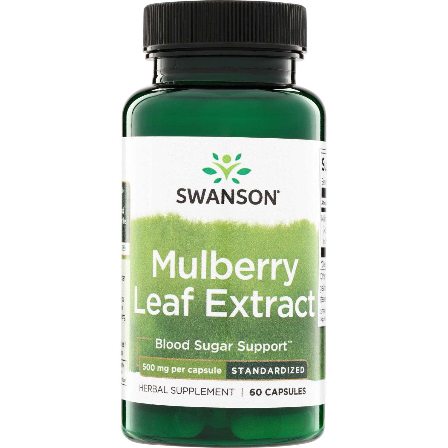 SWH187 | Swanson Mulberry Leaf Extract, Blood Sugar Support, 500 mg per capsule, 60 capsules