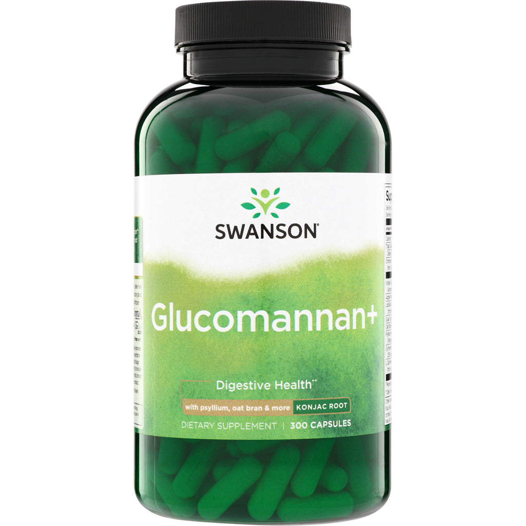 SWD090 | Swanson Glucomannan+ Digestive Health, Konjac root dietary supplement, 300 capsules - Thumbnail