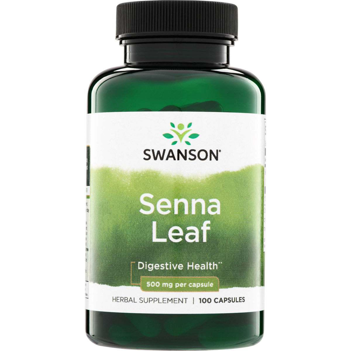SW986 | Swanson Senna Leaf herbal supplement, 500 mg per capsule, 100 capsules, Digestive Health