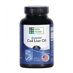 GRP014 | Green Pasture fermented Cod Liver Oil orange flavored bottle front view