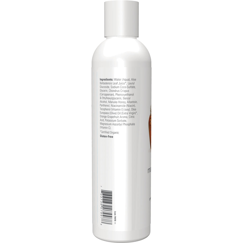 NWF973 | Back of white cylindrical bottle showing ingredients list, gluten-free label and barcode - Thumbnail