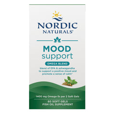NRN138 | Nordic Naturals Mood support omega blend box, 60 soft gels fish oil supplement