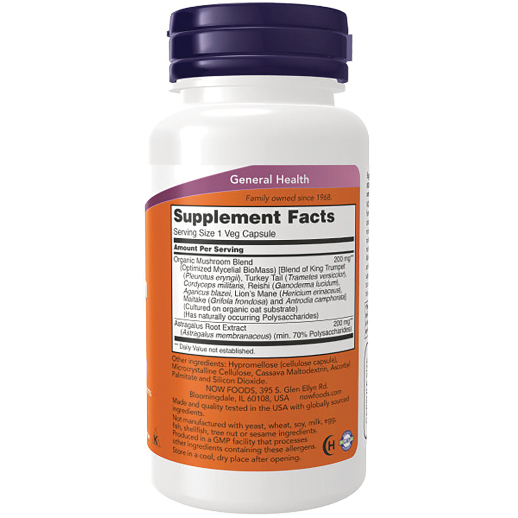 NWF827 | back of white supplement bottle showing Supplement Facts panel and orange label - Thumbnail