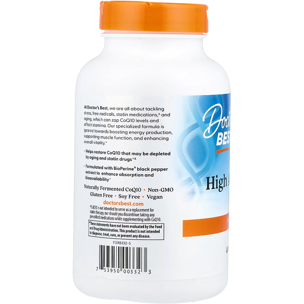 DB241 | back label of Doctor's Best High Absorption CoQ10 bottle showing product description and barcode - Thumbnail